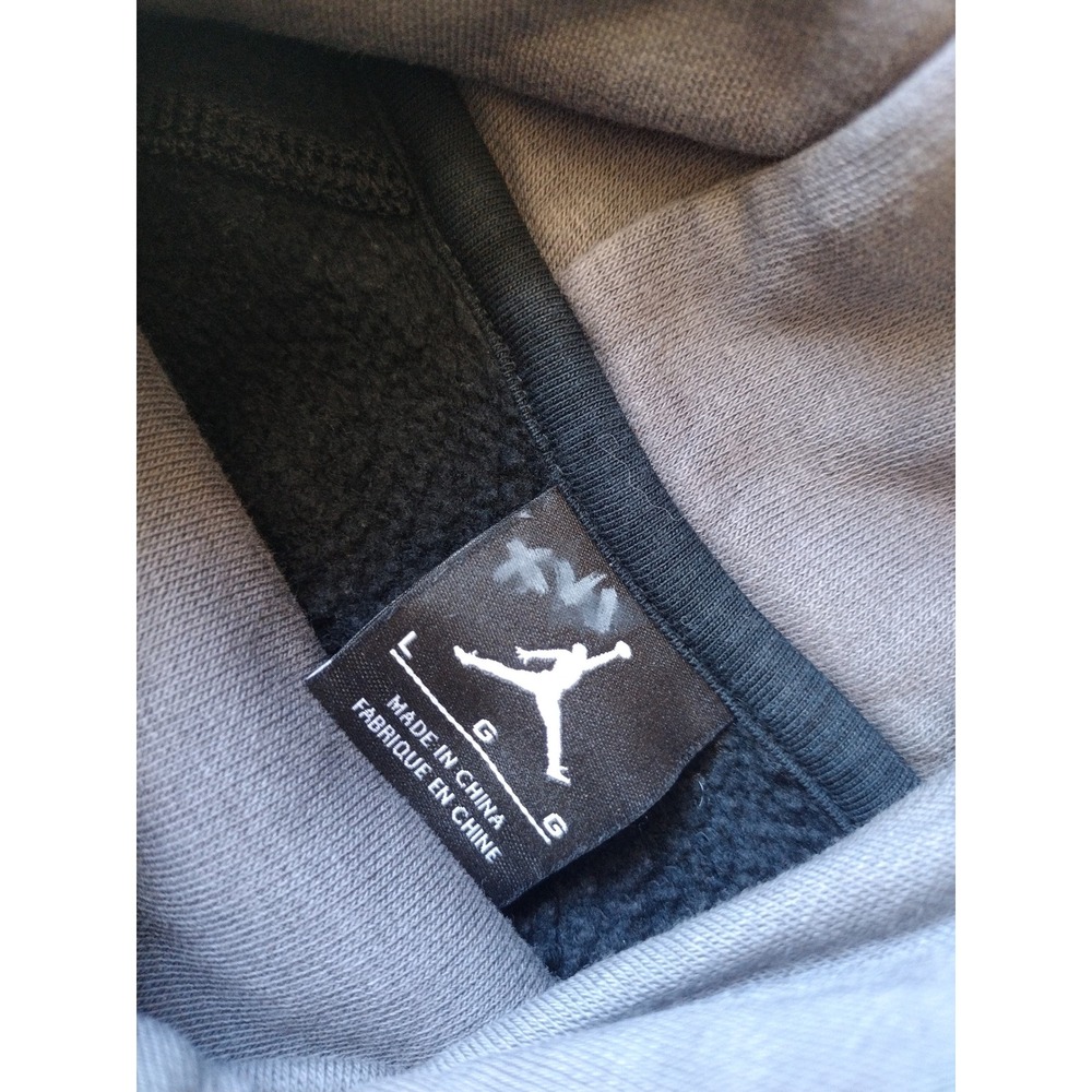 Jordan Brand Black Grey Tech Fleece Hoodie Dual Zip Pockets Mens Large L - Picture 4 of 8
